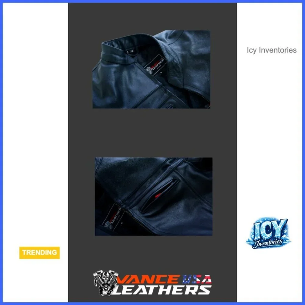 Premium Leather Racer Jacket with Vents and Multi Pockets